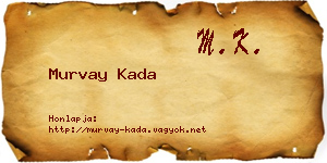 Murvay Kada névjegykártya